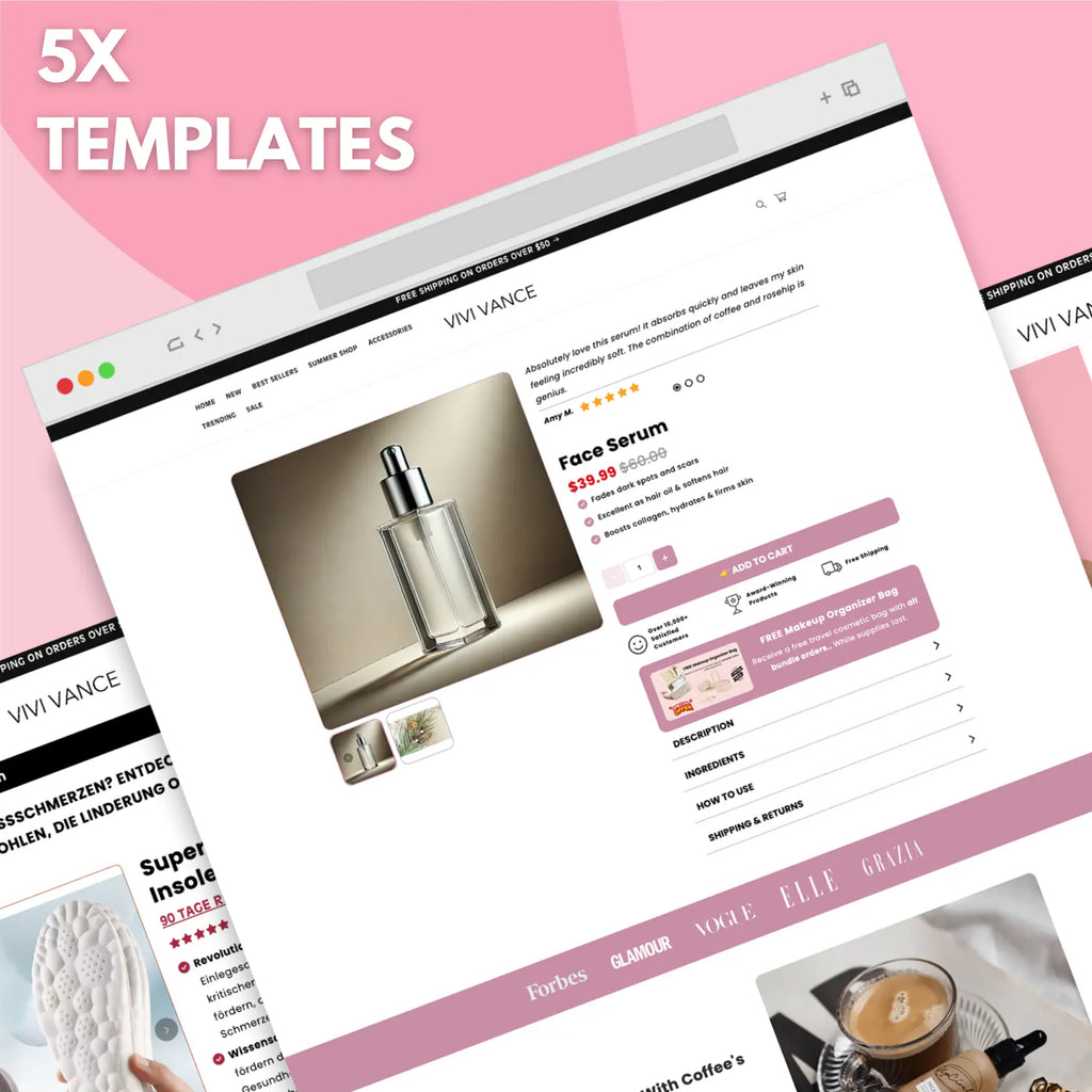 5 Product Landing Page Templates (Pagefly & Gempages)